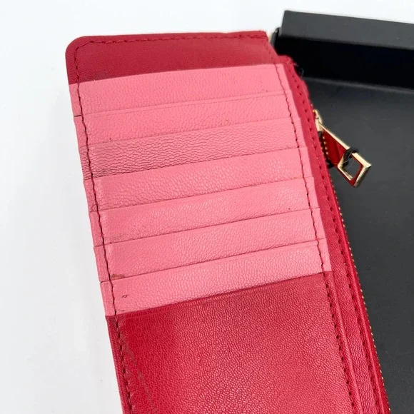 LODIS Genuine Leather Tech Gift Set Airpod Case Wallet Pink Red NIB - Picture 6 of 13